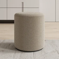 Caracas - Poef - Stof beige - 41x41x44 cm