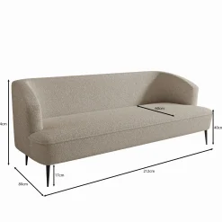 Caracas - 3-zitsbank - Teddystof beige