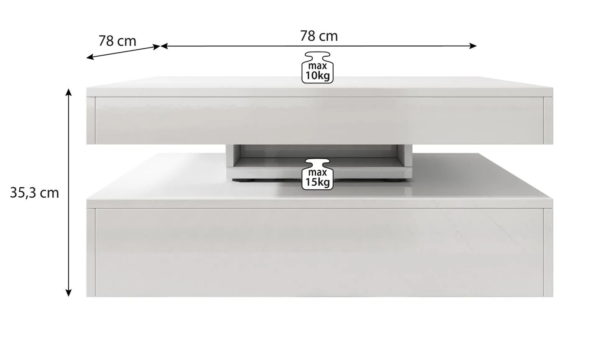 Carlo - Salontafel verstelbaar - Betonlook