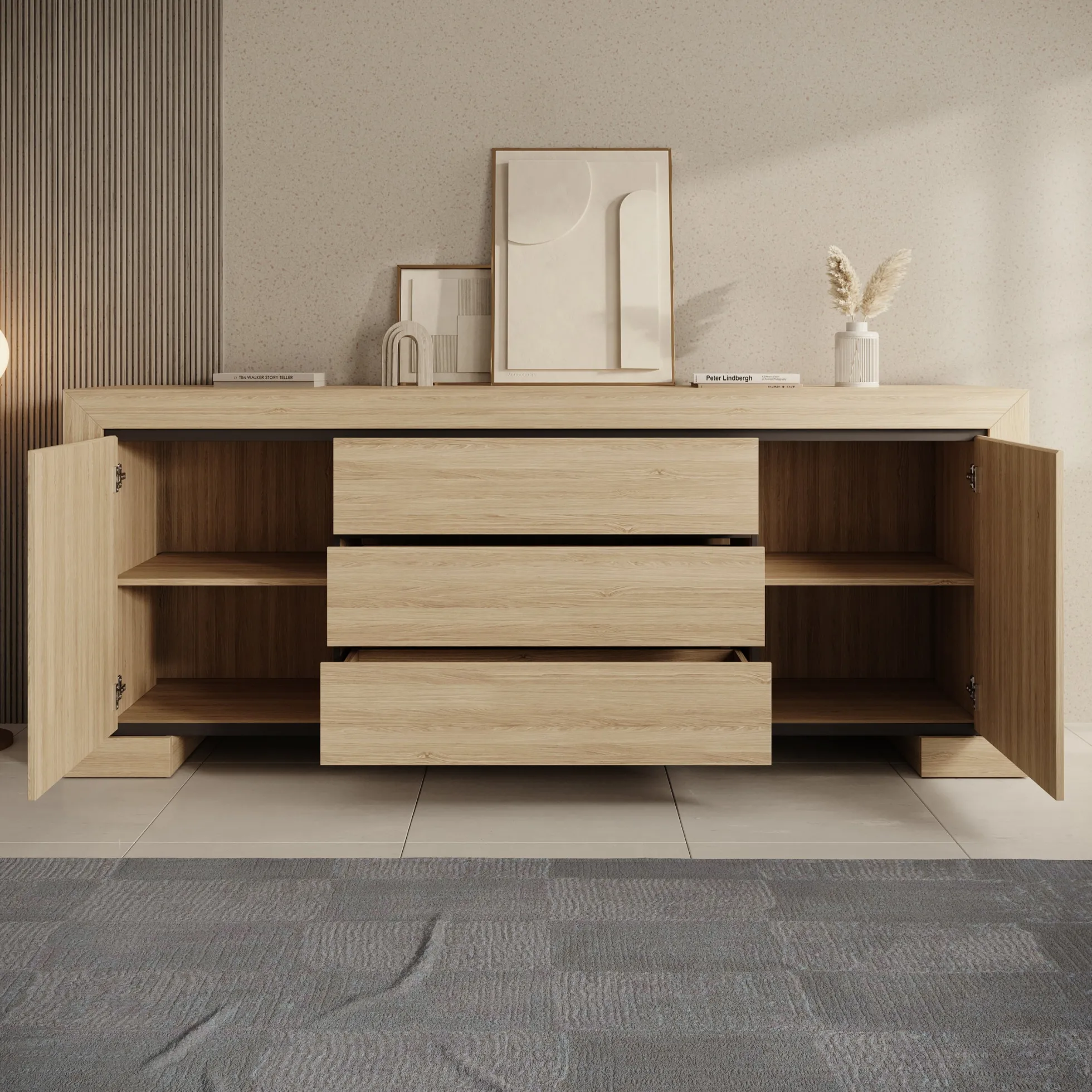 Cayuga - Dressoir - Eiken - 225x48x90 cm