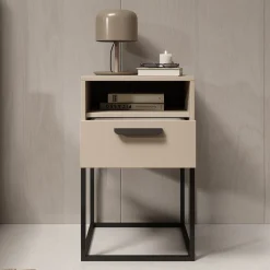 Cebu 2 - Nachtkastje - Beige - 40x39x65 cm