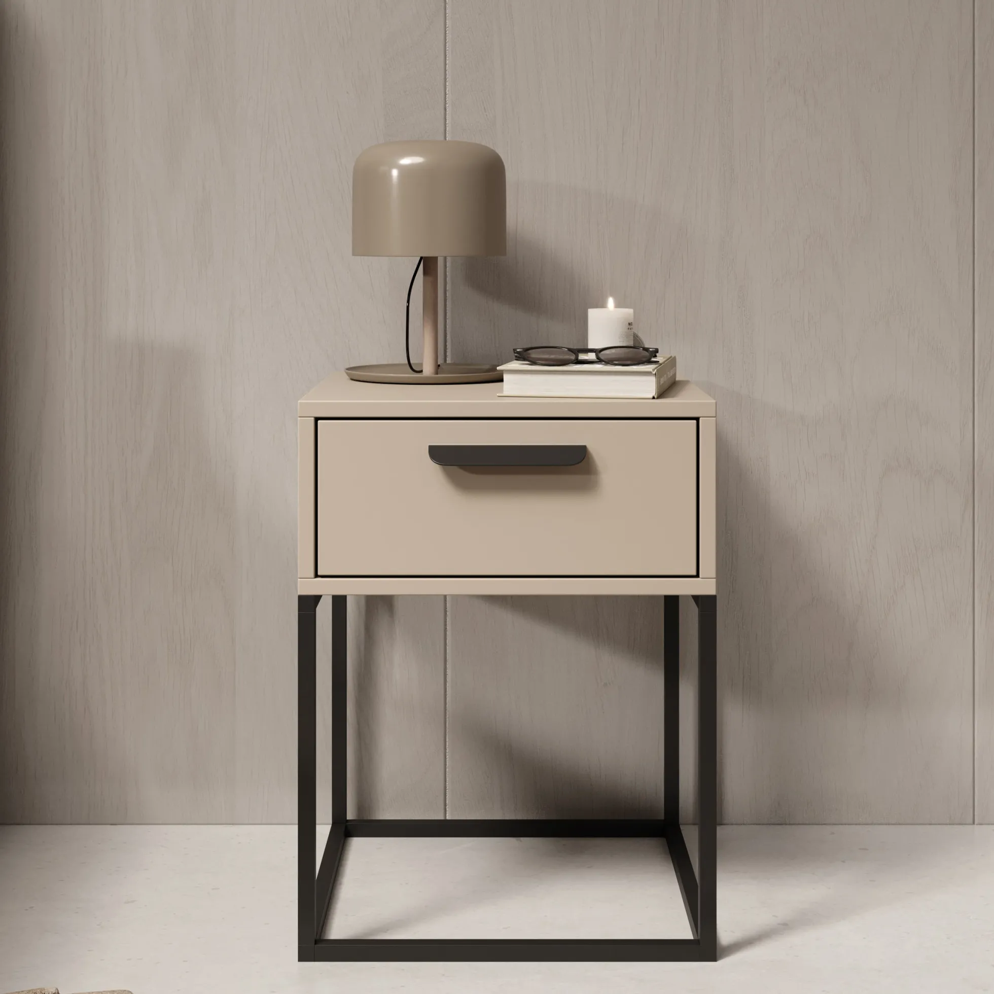 Cebu - Nachtkastje - Beige - 40x39x52 cm