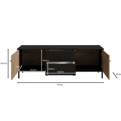 Charles - TV-Meubel met 2 deuren - Eiken - 157 cm