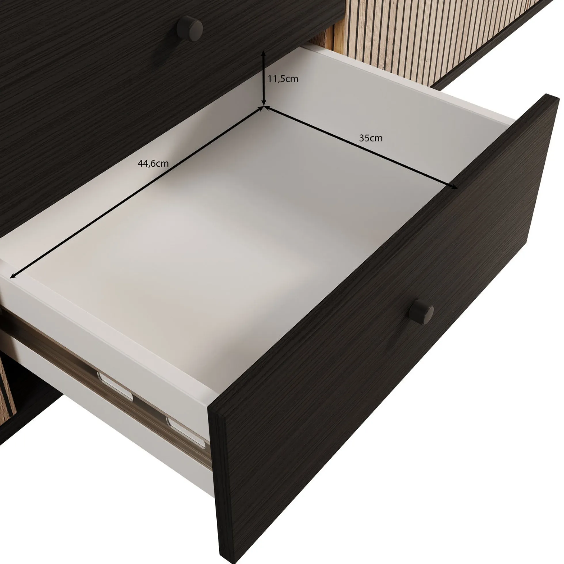 Charles - TV-Meubel met 3 deuren - Eiken - 208 cm