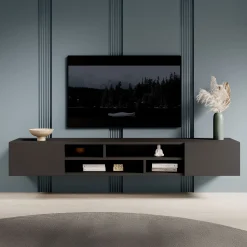 Charo - TV-Meubel - met 2 deuren - Mat zwart - 208 cm