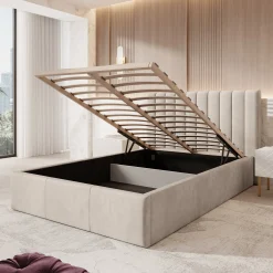 Chief - Tweepersoonsbed - Velvet beige - 140x200 cm