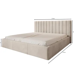 Chief - Tweepersoonsbed - Velvet beige - 200x200 cm