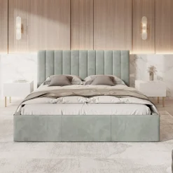 Chief - Tweepersoonsbed - Velvet grijs - 180x200 cm