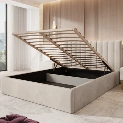 Chief - Tweepersoonsbed - Velvet beige - 160x200 cm
