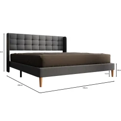 Christ - Tweepersoonsbed - Stof grijs - 180x200 cm