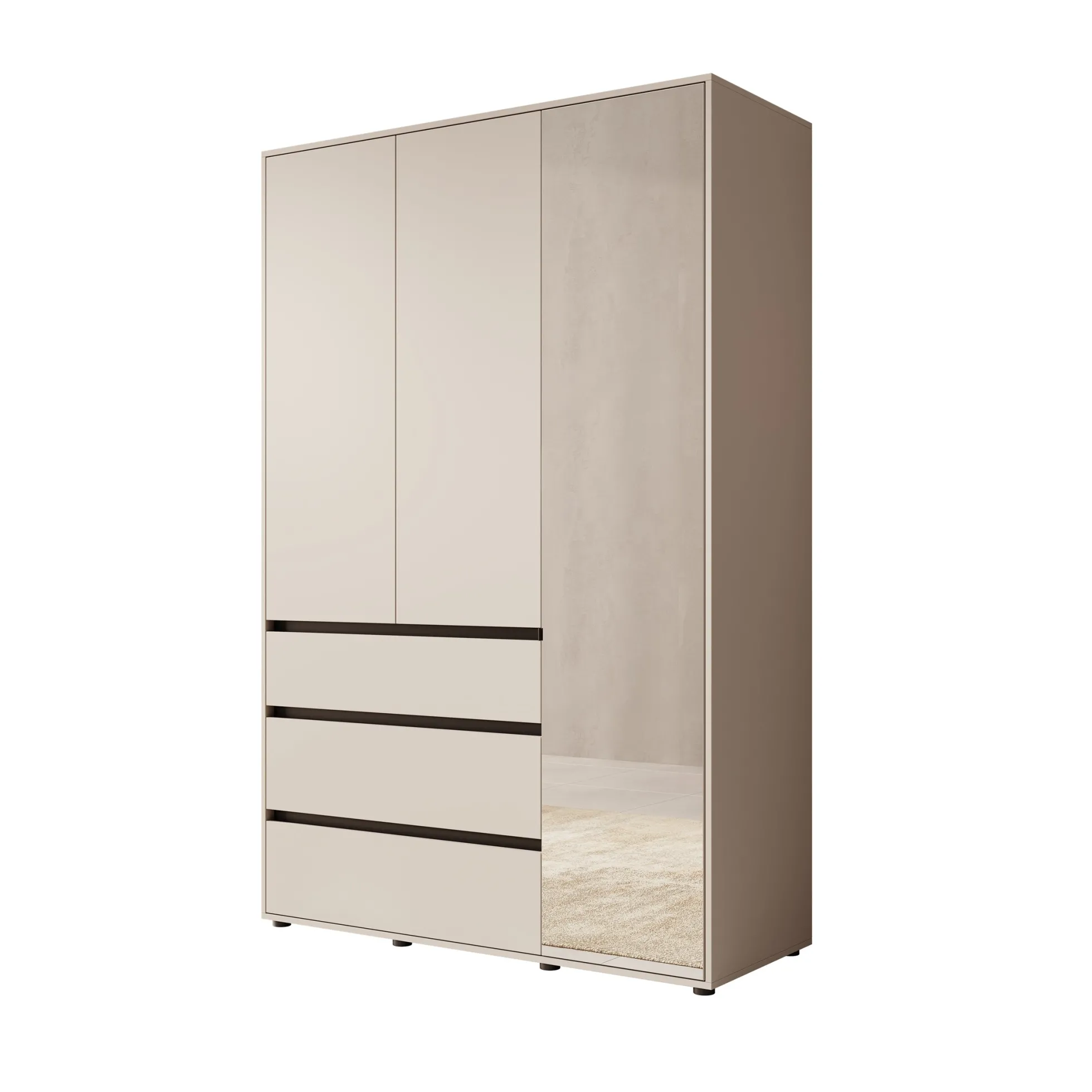 Cirelle 2 - Kledingkast 3-deurs - Beige - 138x55x211 cm