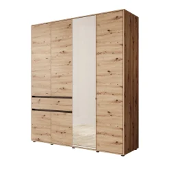 Cirelle 2 - Kledingkast met 6 deuren - Eikenpatroon - 183x55x211 cm
