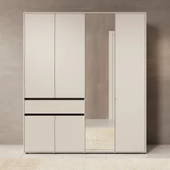Cirelle 2 - Kledingkast met 6 deuren - Beige - 183x55x211 cm