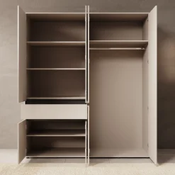 Cirelle 2 - Kledingkast met 6 deuren - Beige - 183x55x211 cm