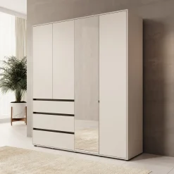 Cirelle - Kledingkast 4-deurs - Beige - 183x55x211 cm