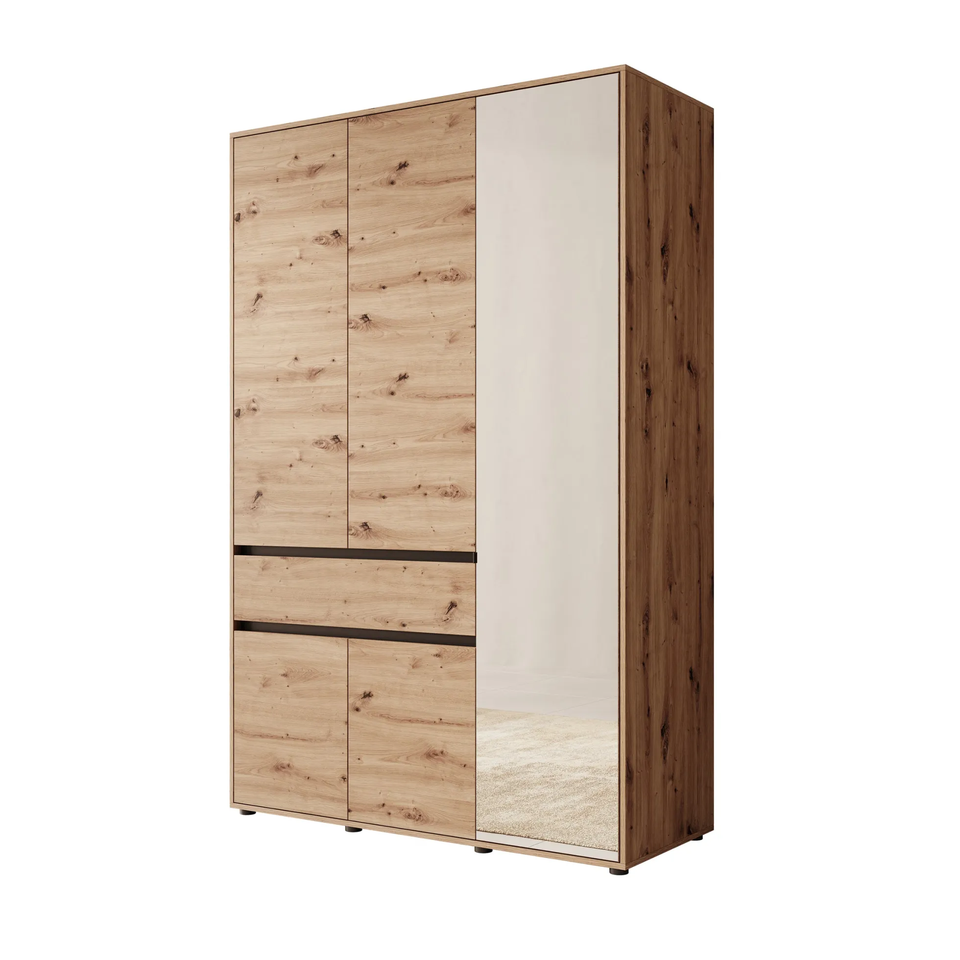 Cirelle - Kledingkast 5-deurs - Eikenpatroon - 138x55x211 cm