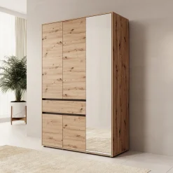 Cirelle - Kledingkast 5-deurs - Eikenpatroon - 138x55x211 cm