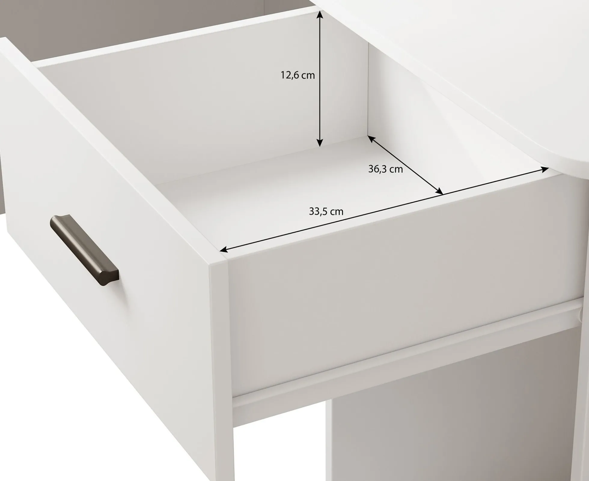 Ciudad - Bureau - Eiken/zwart - 155x125 cm