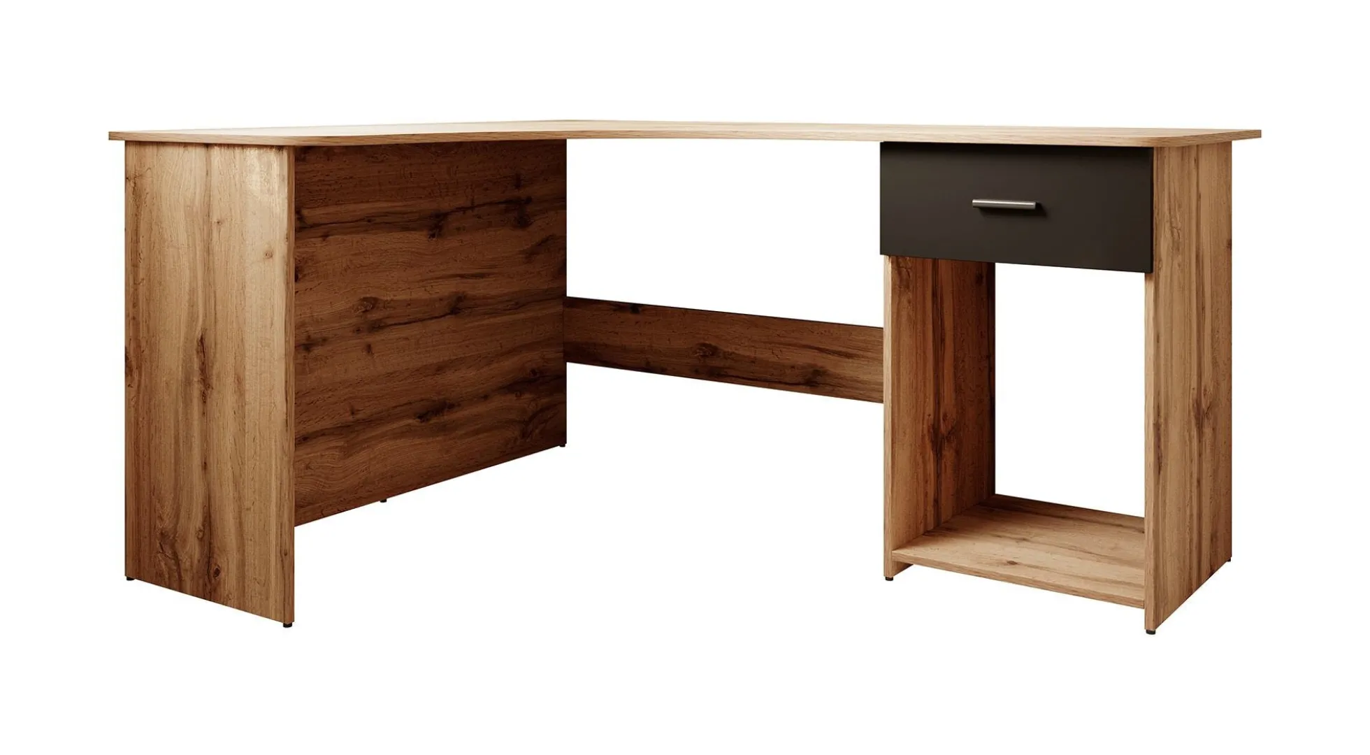 Ciudad - Bureau - Eiken/zwart - 155x125 cm