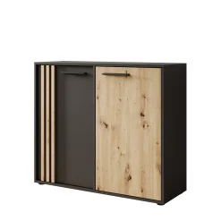 Clover - Dressoir - Eiken/Zwart - 96x34x82 cm