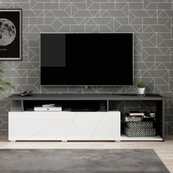 Colin - TV-Meubel - Wit/zwart - 170 cm