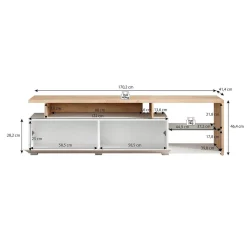 Colin - TV-Meubel - Wit/zwart - 170 cm