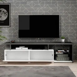 Colin - TV-Meubel - Wit/zwart - 170 cm