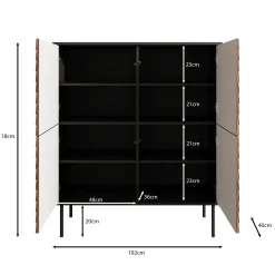 Cordoba - Dressoir - Zwart - 102x40x118 cm