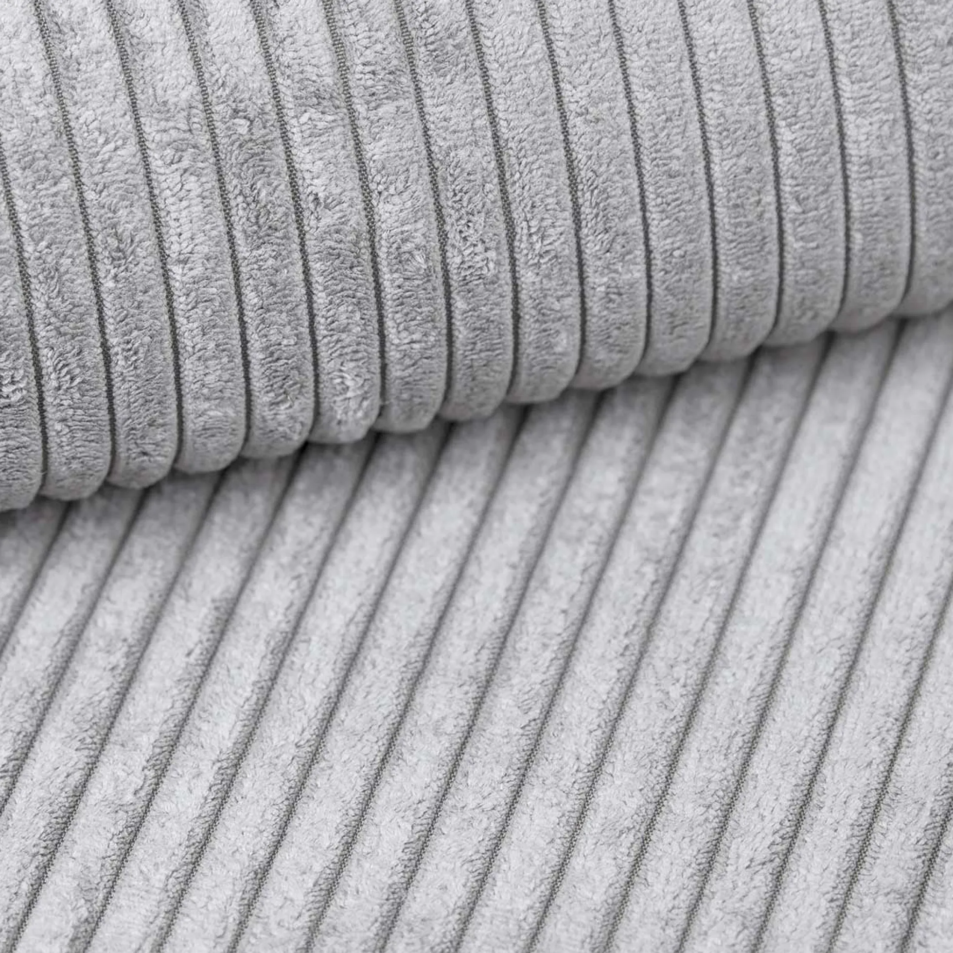 Cordoba - Hoekbank 3-zits met chaise longue - Ribstof grijs - Links