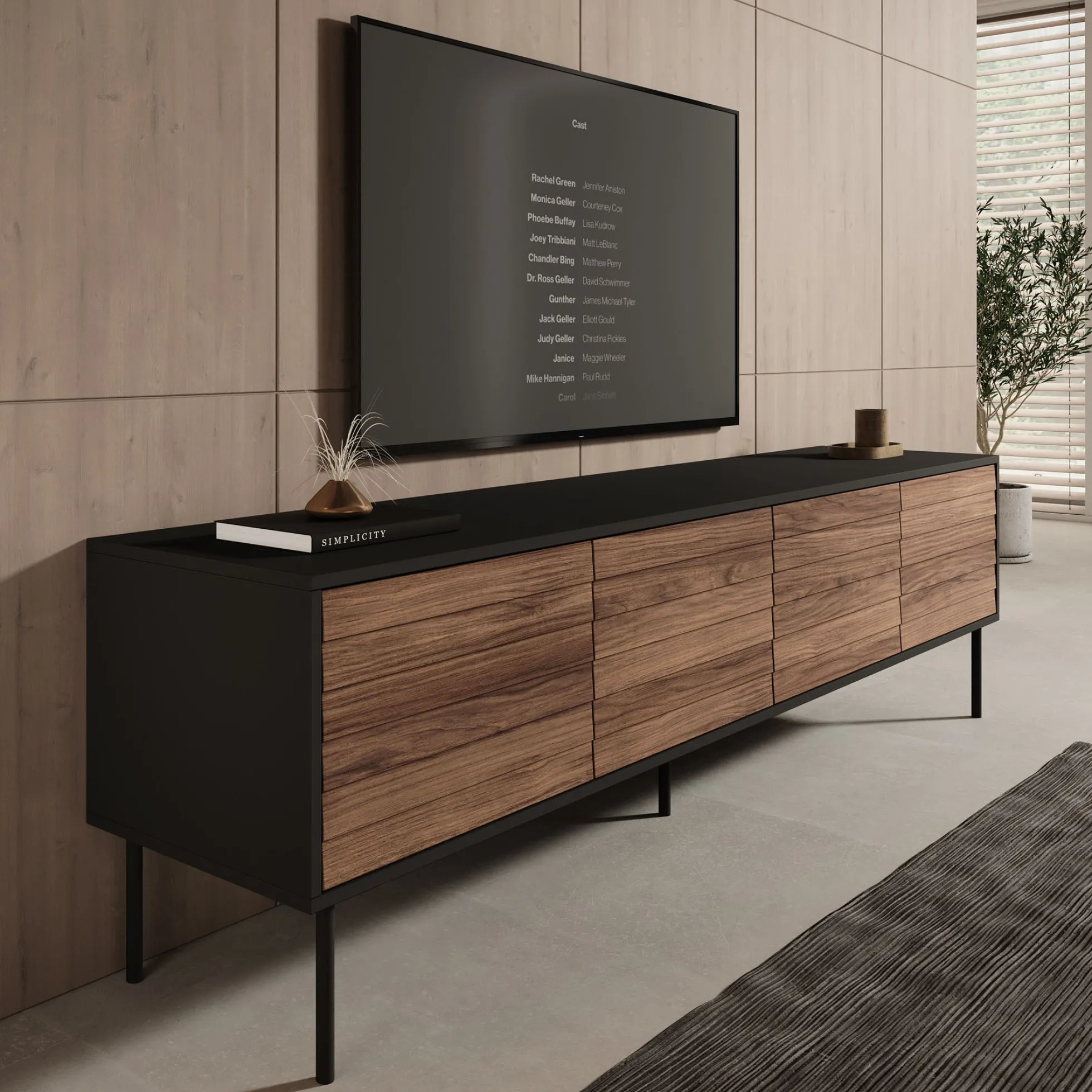 Cordoba - TV-Meubel met 4 deuren - Eiken - 200x40x55 cm