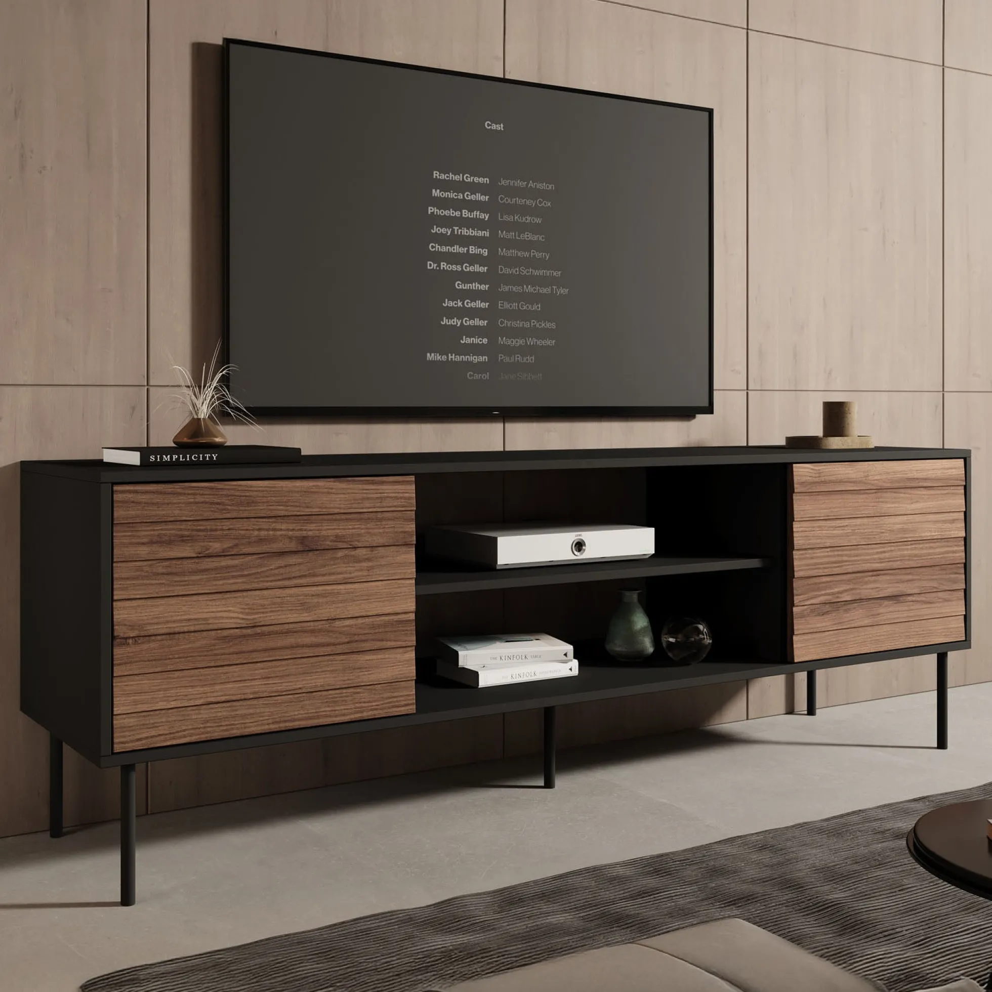 Cordoba - TV-Meubel met 2 deuren - Eiken - 180x40x182 cm