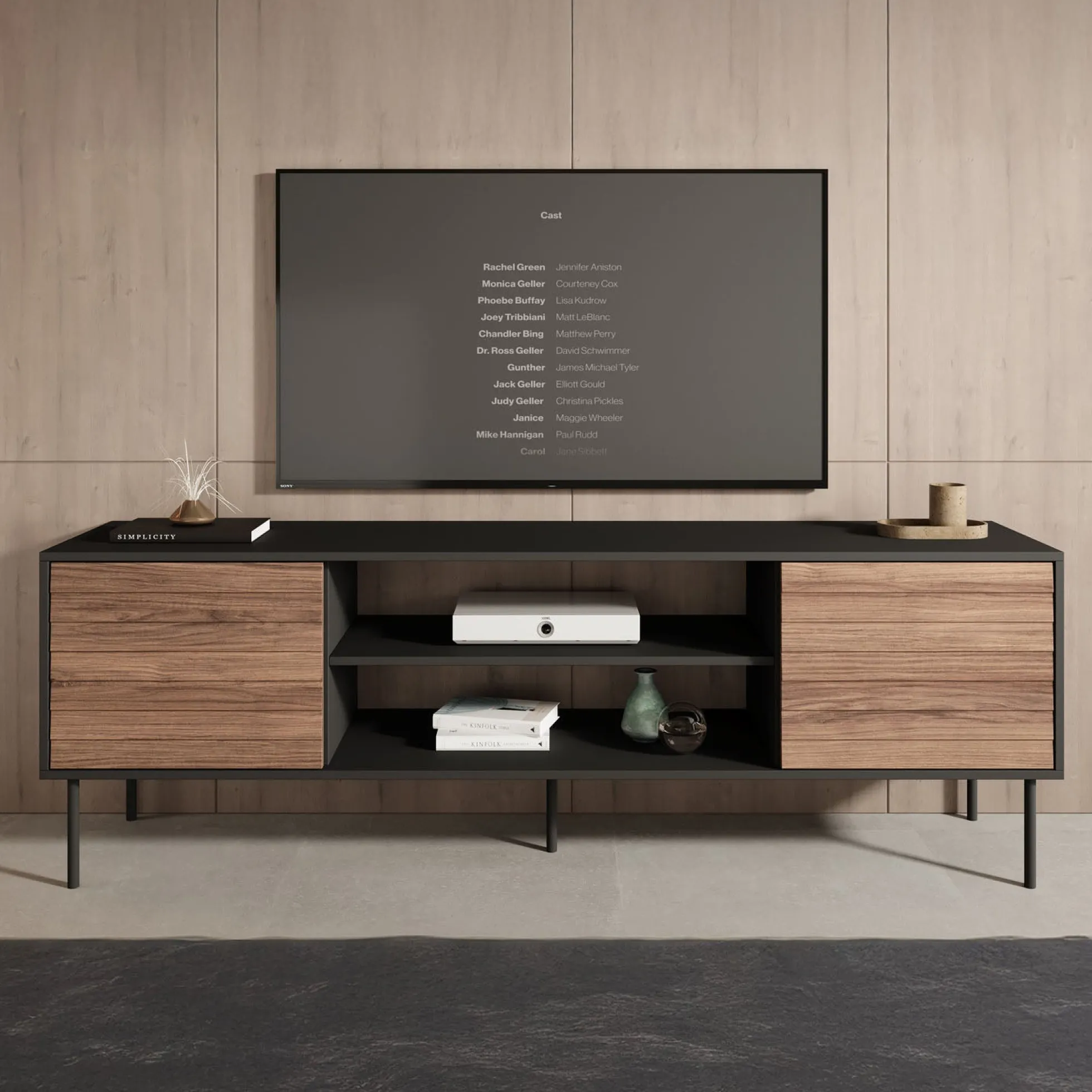 Cordoba - TV-Meubel met 2 deuren - Eiken - 180x40x182 cm