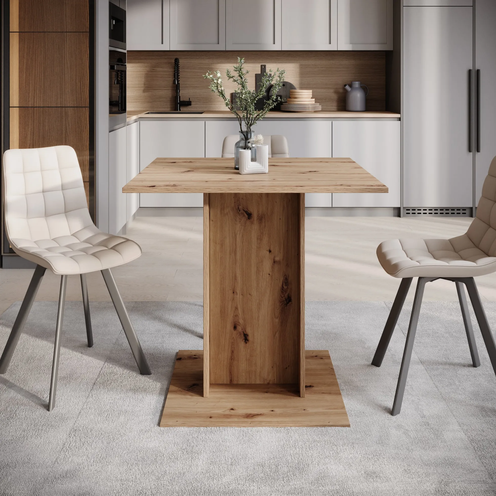 Cova - Eetkamertafel - Eikenpatroon - 80x80x76 cm