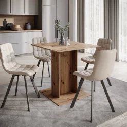 Cova - Eetkamertafel - Eikenpatroon - 80x80x76 cm