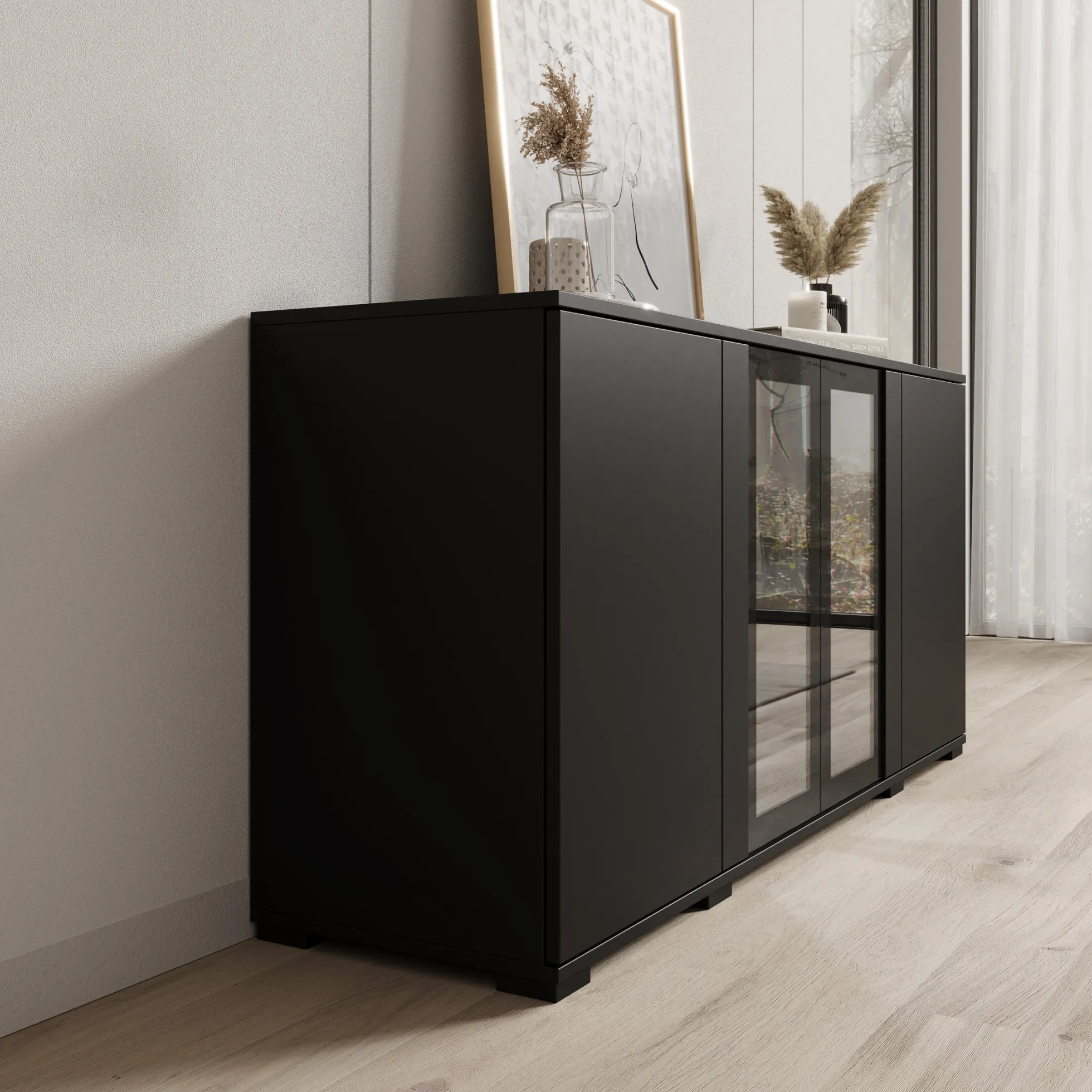 Cres 2 - Dressoir - Zwart - 150x40x70 cm
