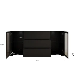 Cres - Dressoir - Zwart - 150x40x70 cm