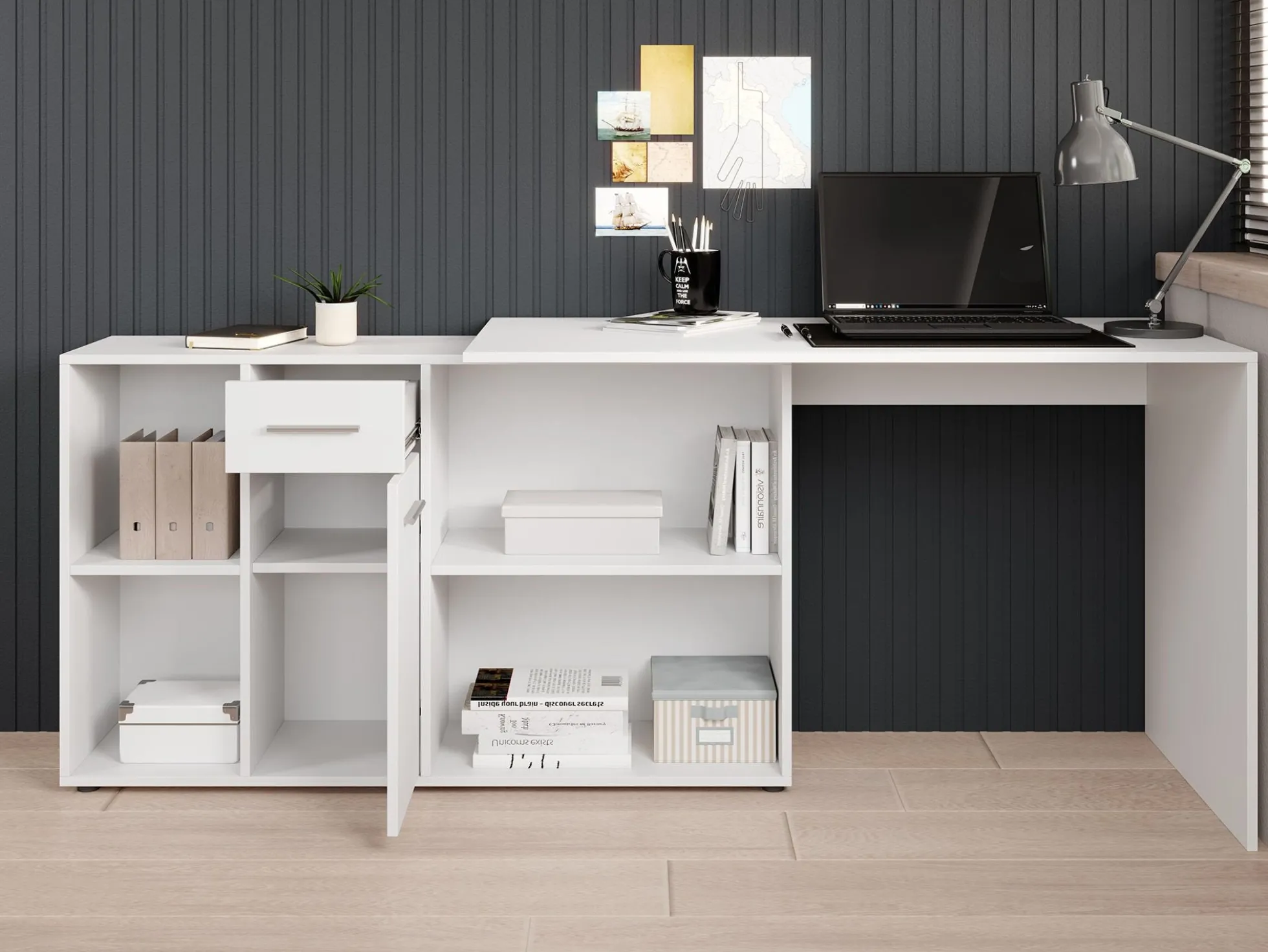 Crister - Bureau - Wit - 122x120 cm