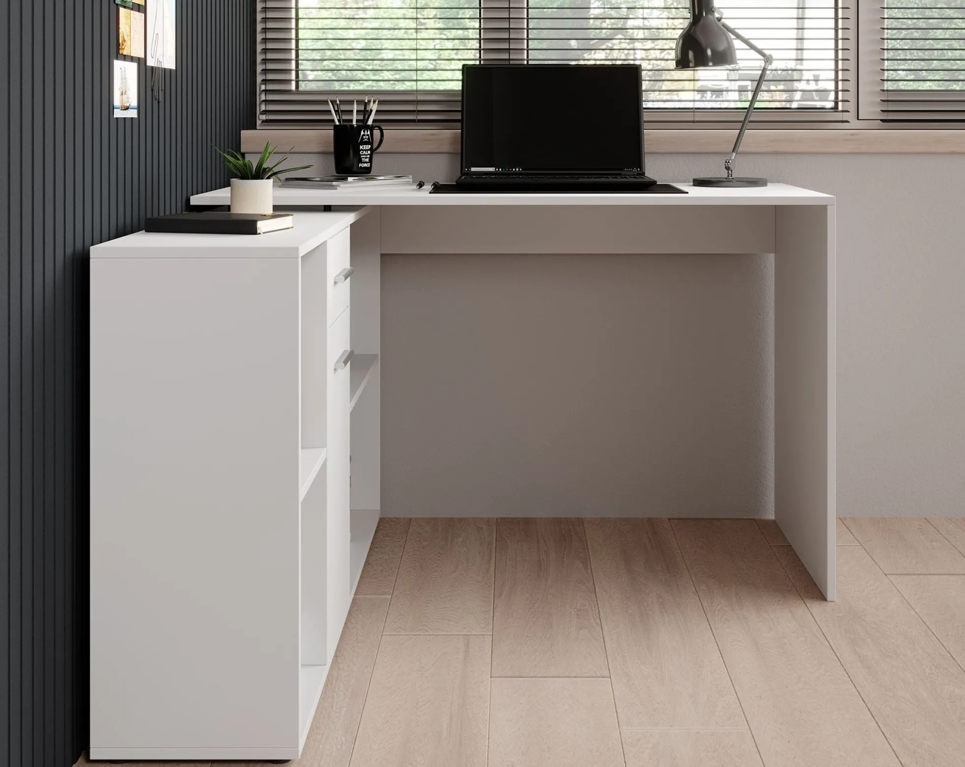 Crister - Bureau - Wit - 122x120 cm