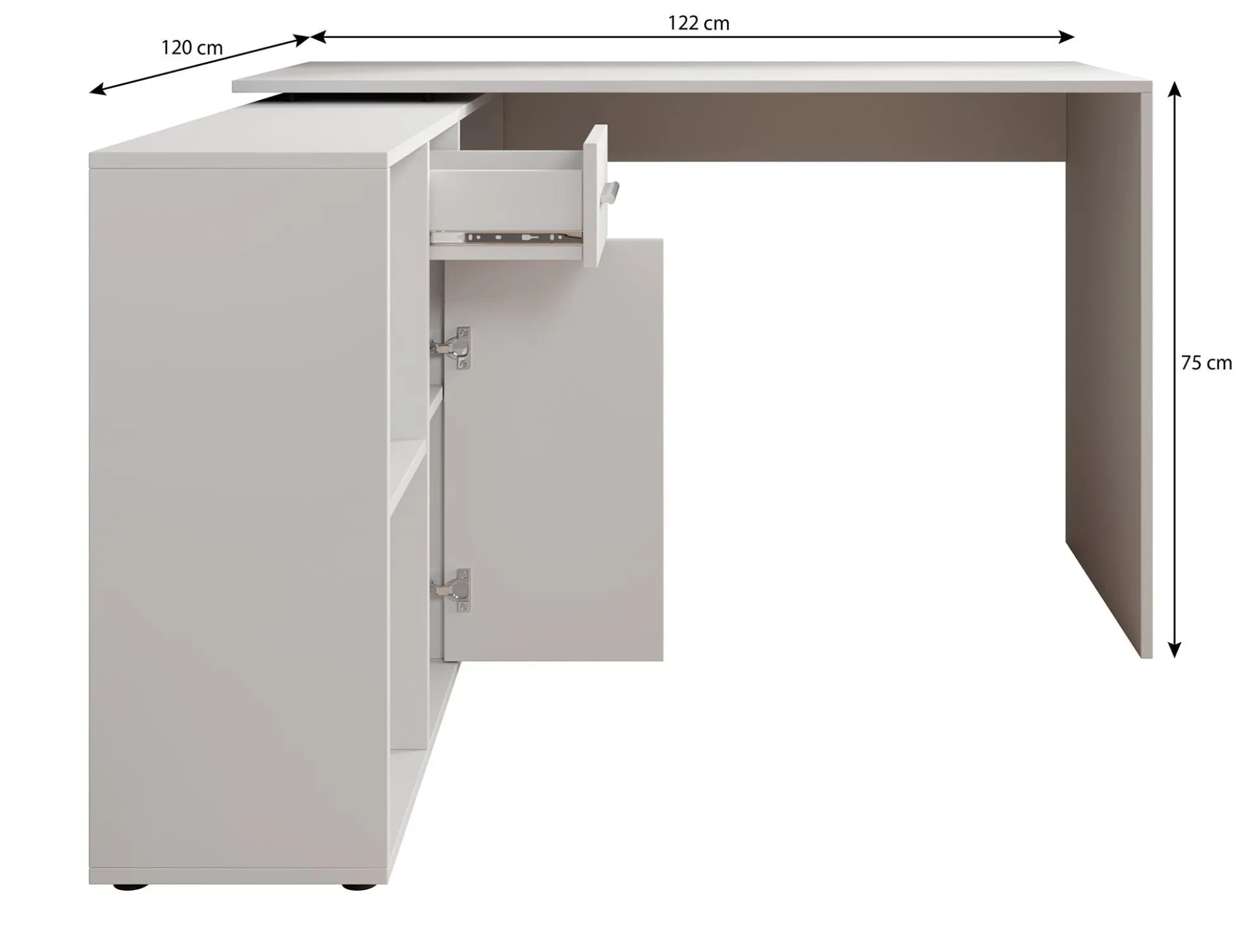 Crister - Bureau - Wit - 122x120 cm