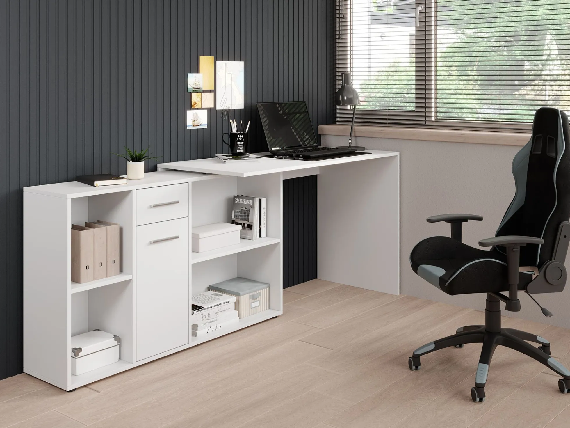 Crister - Bureau - Wit - 122x120 cm