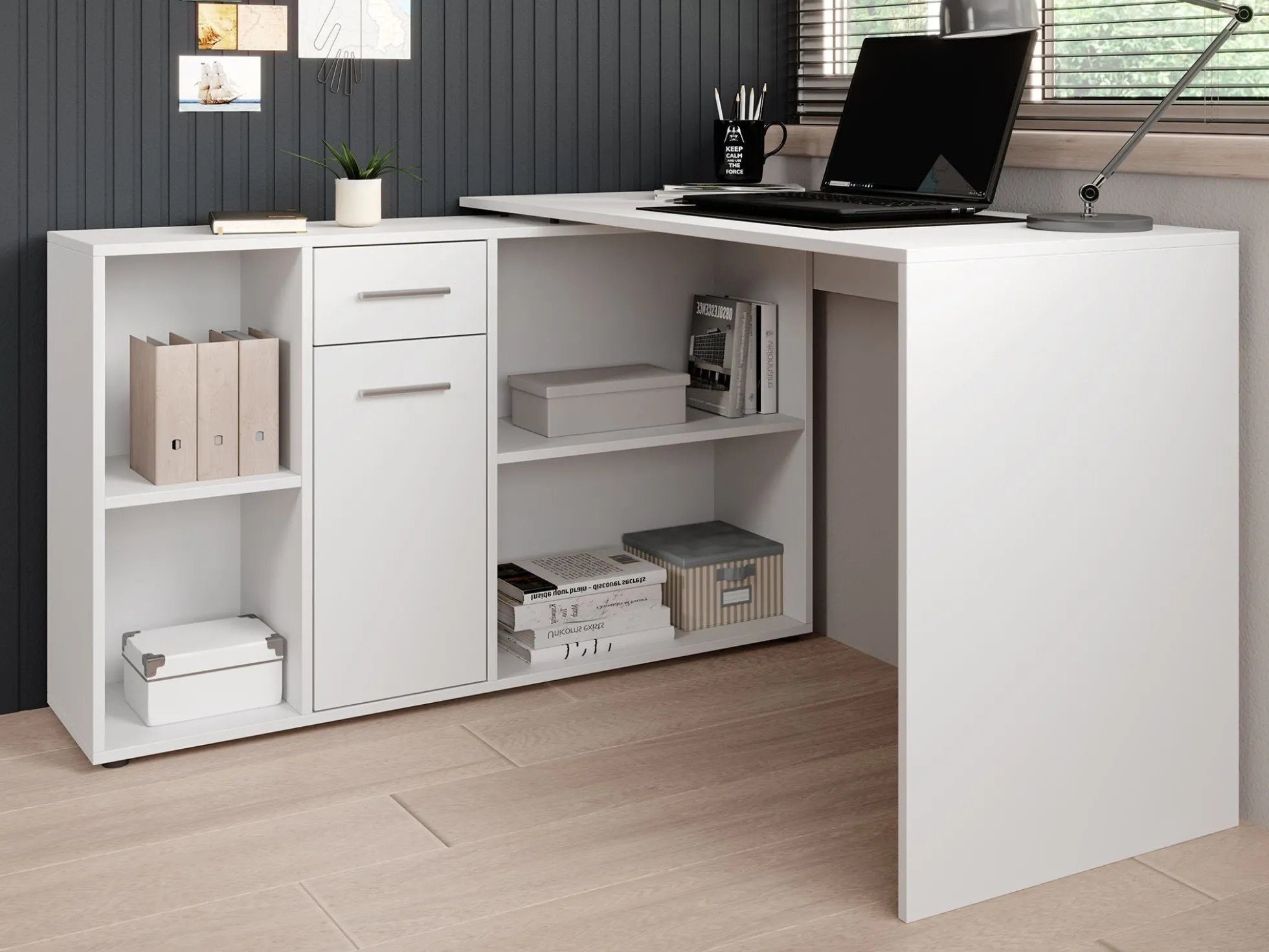 Crister - Bureau - Wit - 122x120 cm