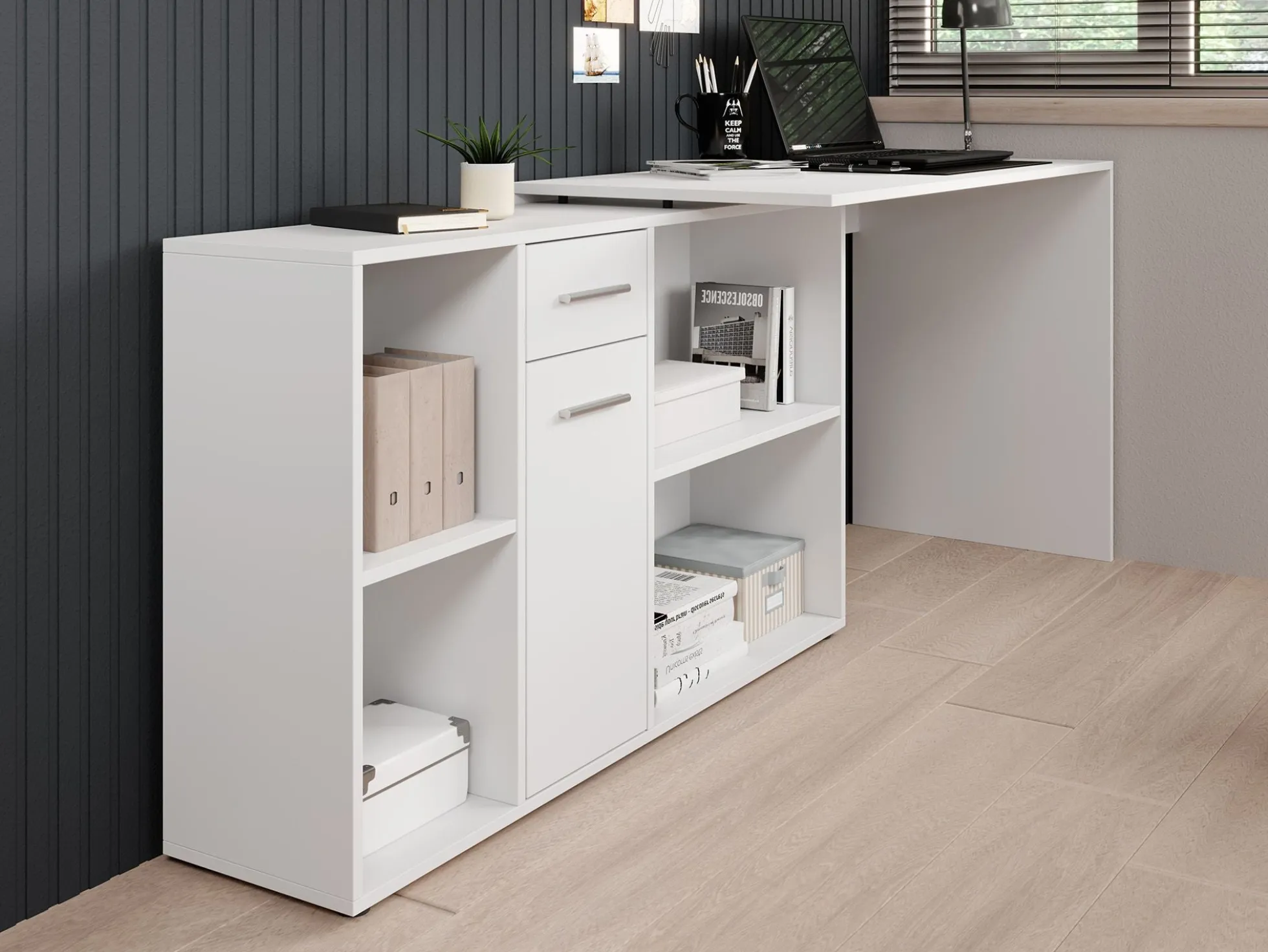 Crister - Bureau - Wit - 122x120 cm