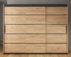 Crown - Kledingkast met schuifdeuren - Eiken - 250x62x195 cm
