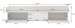 Cruise - TV-Meubel met verlichting - Wit - 180 cm