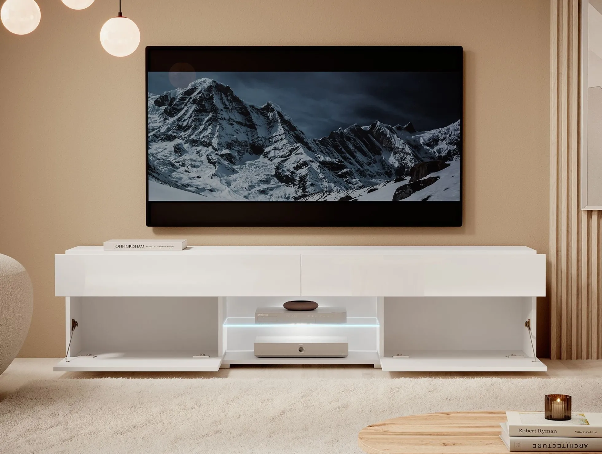 Cruise - TV-Meubel met verlichting - Wit - 180 cm