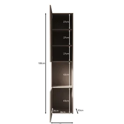 Cruzar 2 - Vitrinekast - Beige - 40x30x180 cm