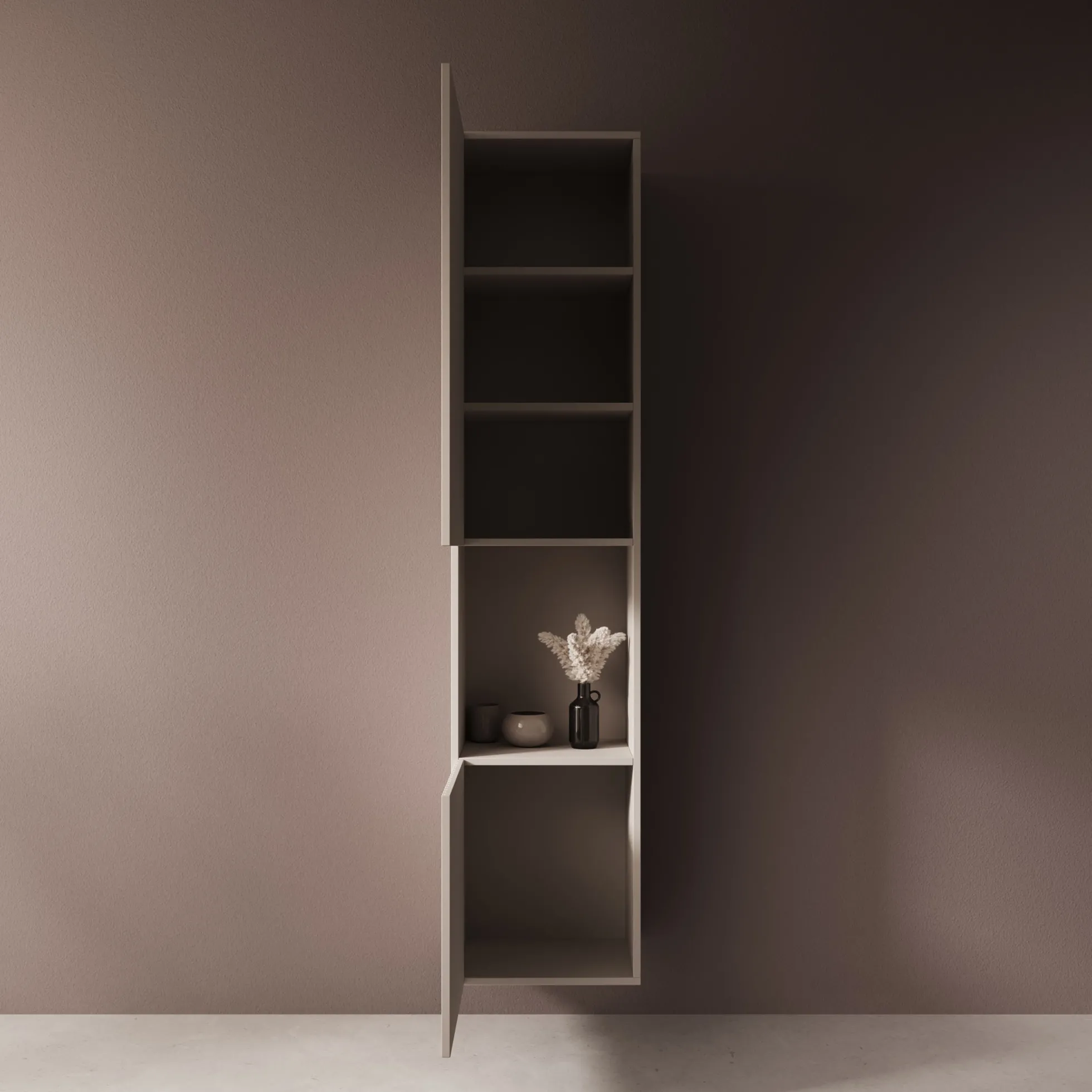 Cruzar 2 - Vitrinekast - Beige - 40x30x180 cm