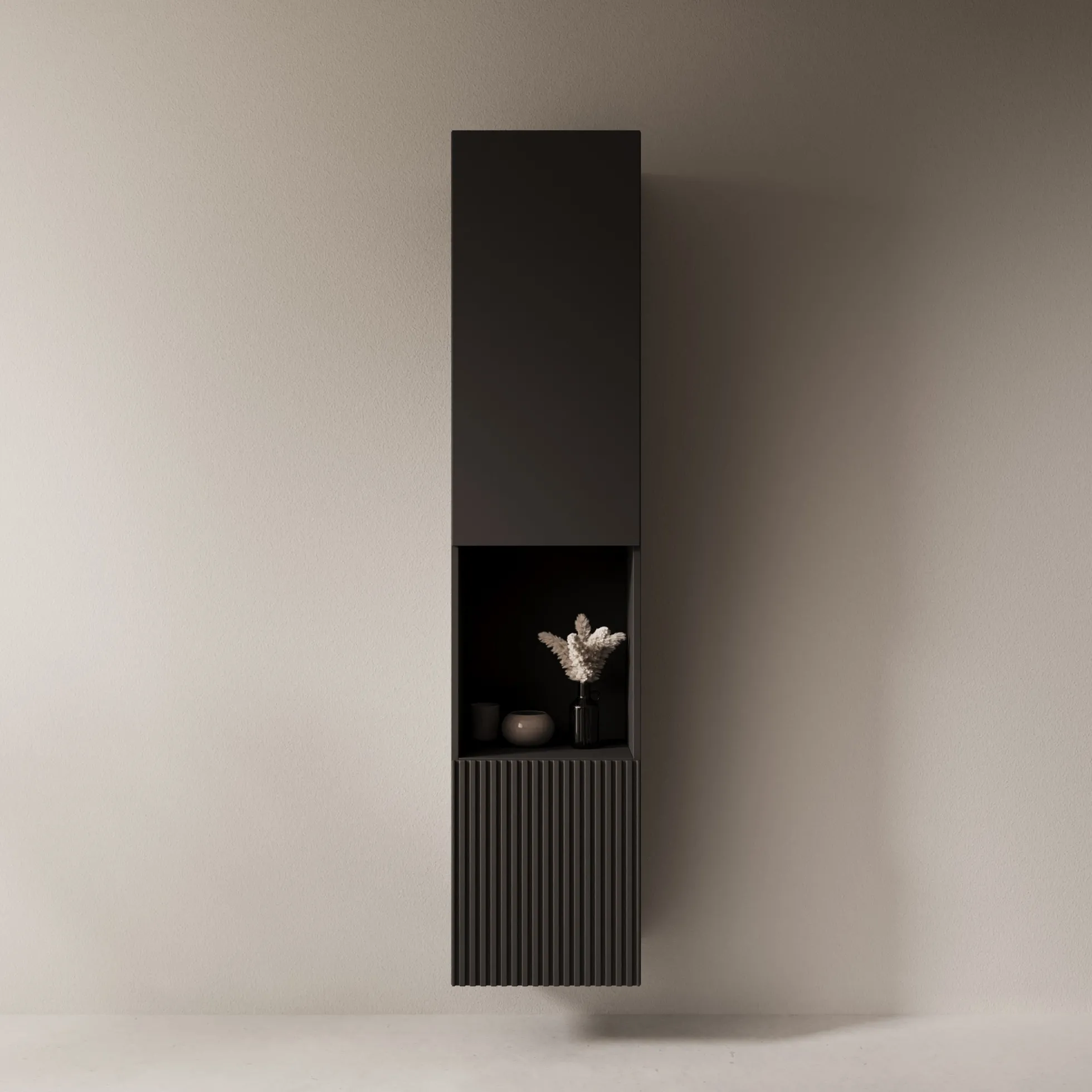 Cruzar 2 - Vitrinekast - Zwart - 40x30x180 cm