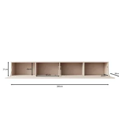 Cruzar - TV-Meubel - Zwart - 200x30x31 cm