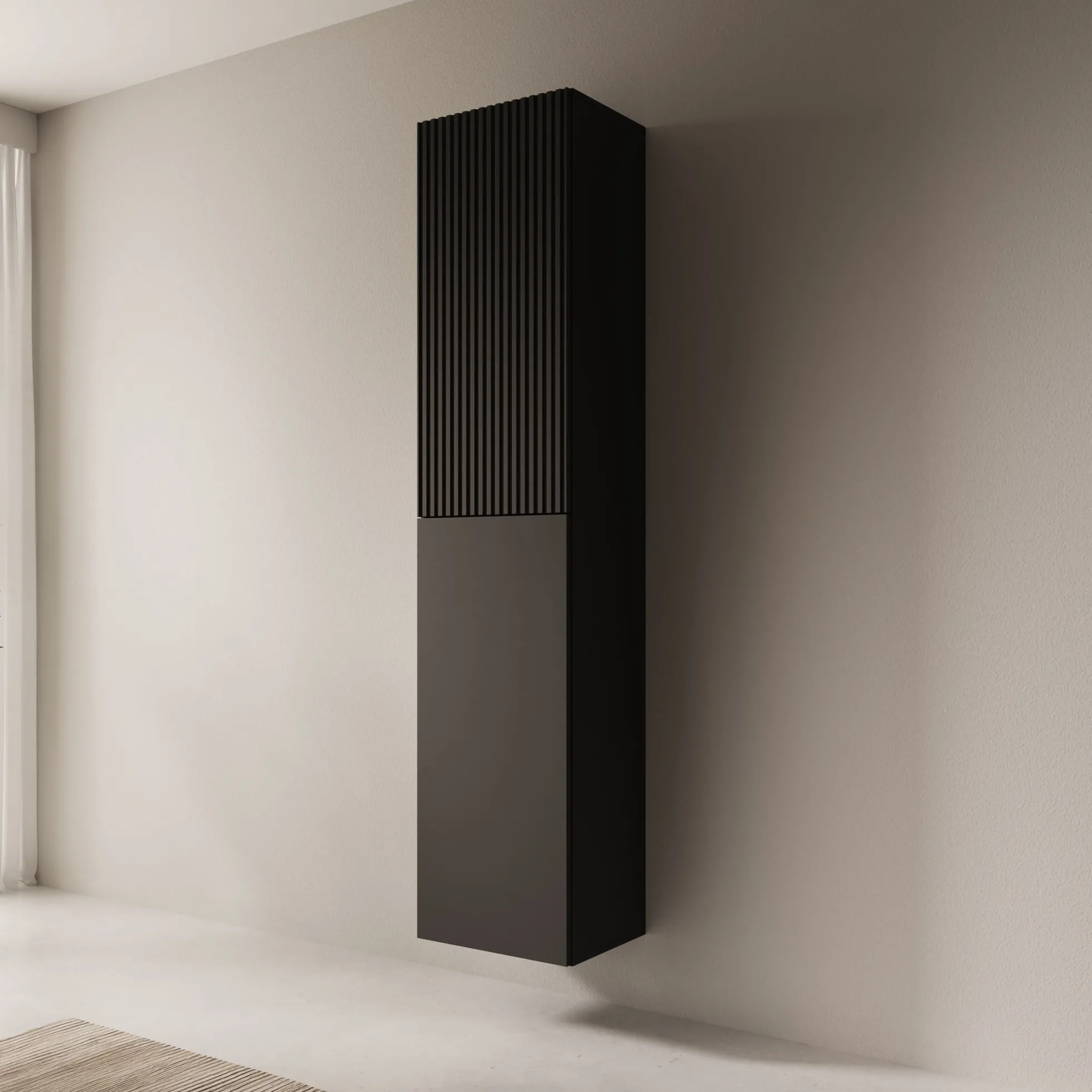 Cruzar - Vitrinekast - Zwart - 40x30x180 cm